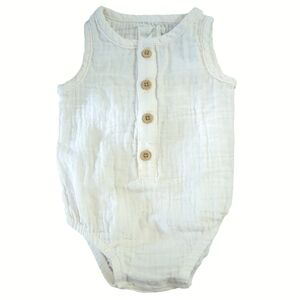 🍁2/$7🍁LITTLE PLANET Off White Sleeveless Onesie - Organic